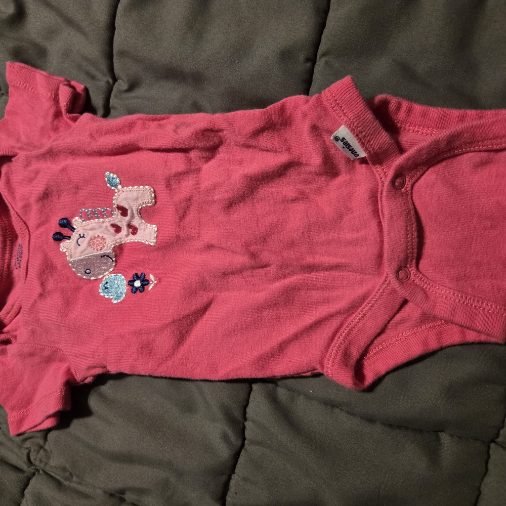 Pink Baby Onesie with Elephant Design